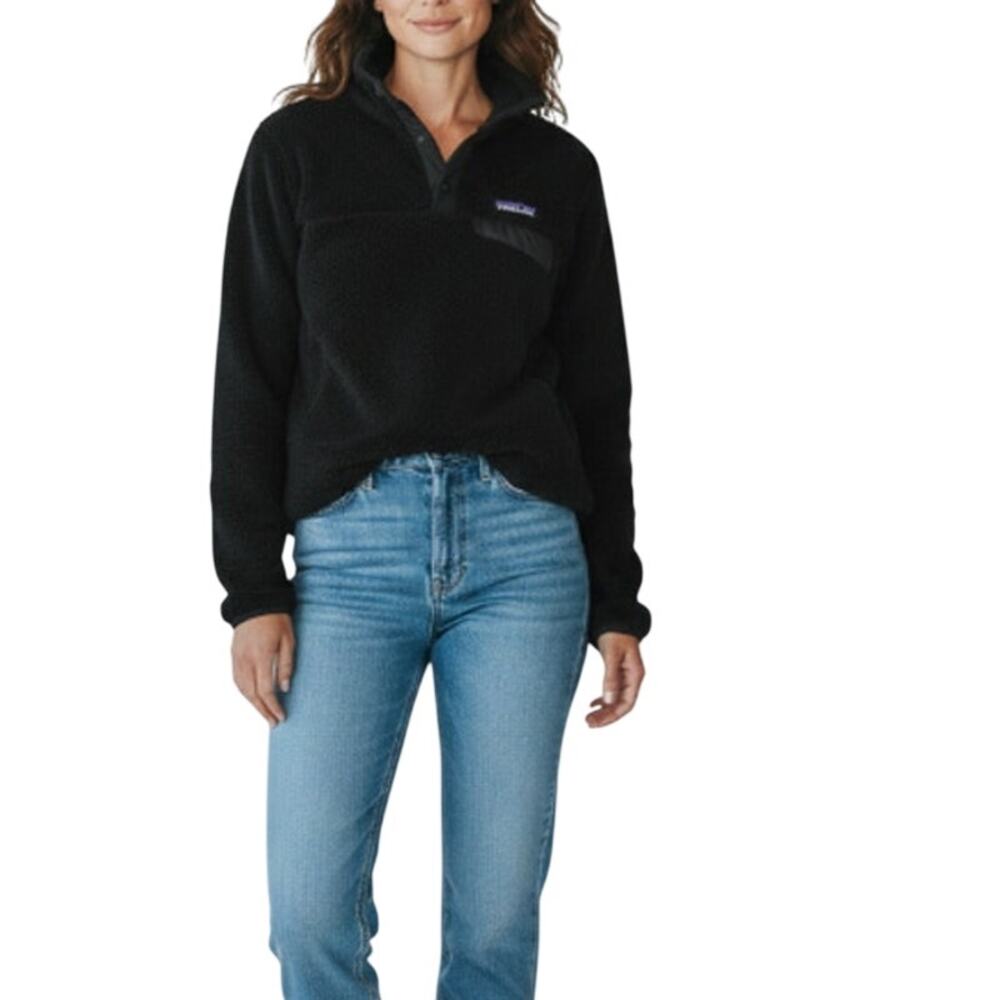PATAGONIA Re-Tool Snap-T Fleece Pullover Women S Black Outdoor Y2K Gorpcore